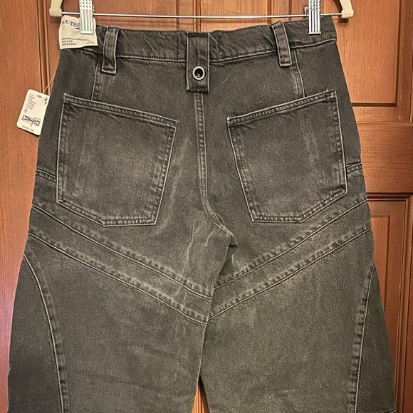 NWT Free People We the Free Unknown Reasons Mid Rise Moto Straight Jeans size 27 - Picture 8 of 9